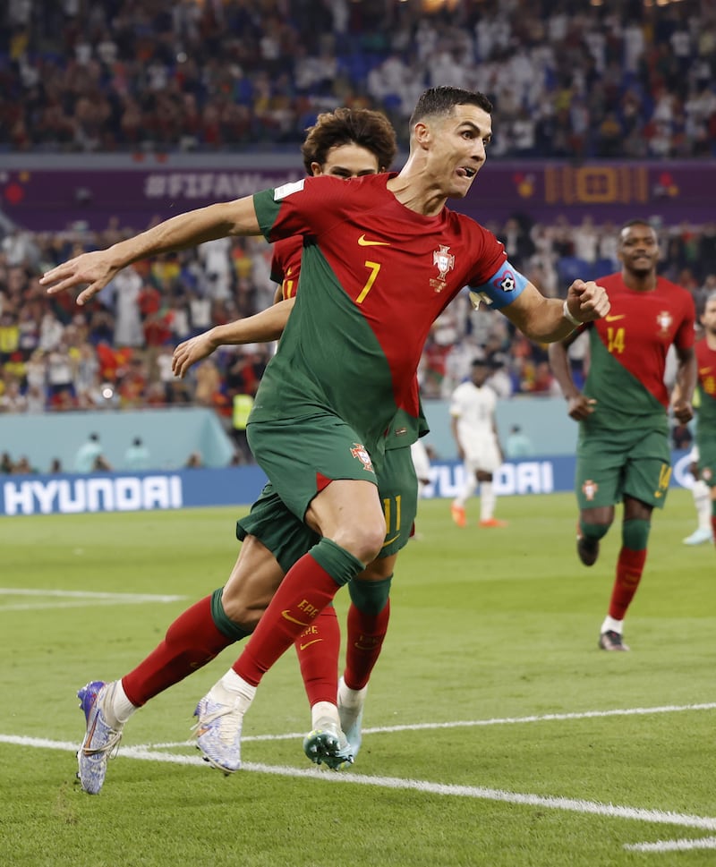 Cristiano Ronaldo festeggia dopo il rigore trasformato