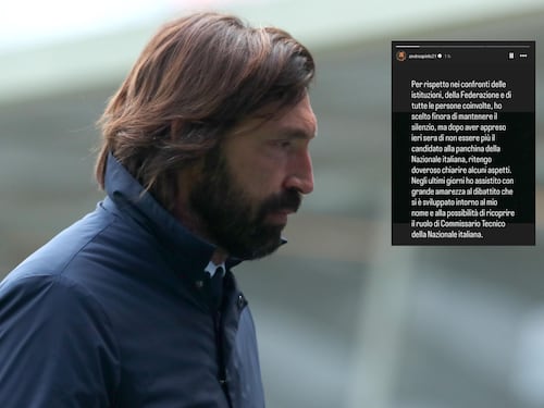 Pirlo: “Ho appreso ieri sera di non essere più candidato alla panchina della Nazionale italiana”