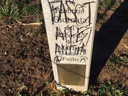 Vandalizzate lapidi in memoria degli italiani massacrati nelle foibe