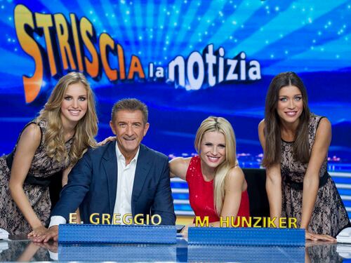Ezio Greggio torna a Striscia la Notizia con Michelle Hunziker