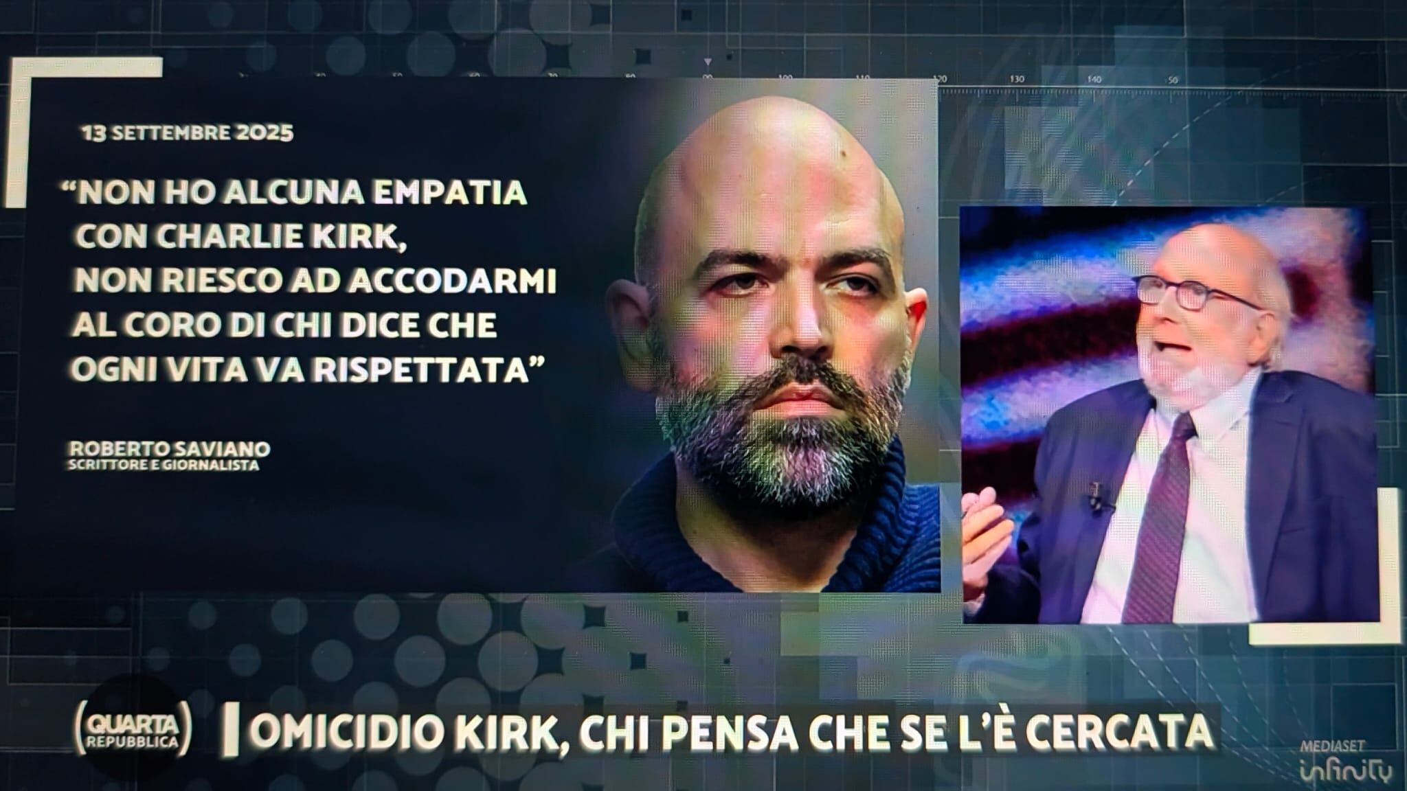 "È pericoloso". Battista distrugge Saviano sui Kirk