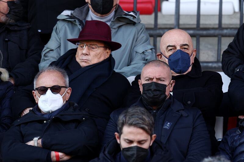 Silvio Berlusconi allo stadio per la partita del Monza 1