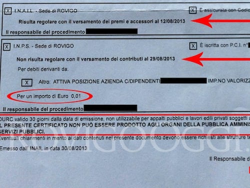L'impresa che non può lavorare per un debito da un centesimo