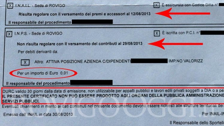 L'impresa che non può lavorare per un debito da un centesimo