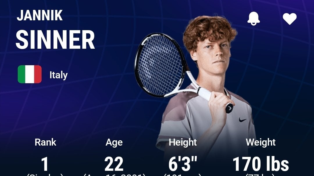 Jannik Sinner, l’Atp gli aumenta l’altezza di 3 cm: ecco perché