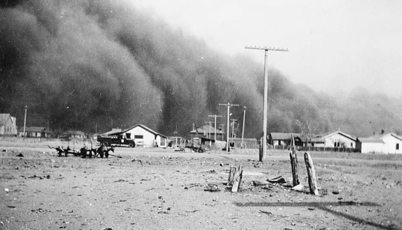 Una tempesta di sabbia del Dust Bowl nel 1935 
