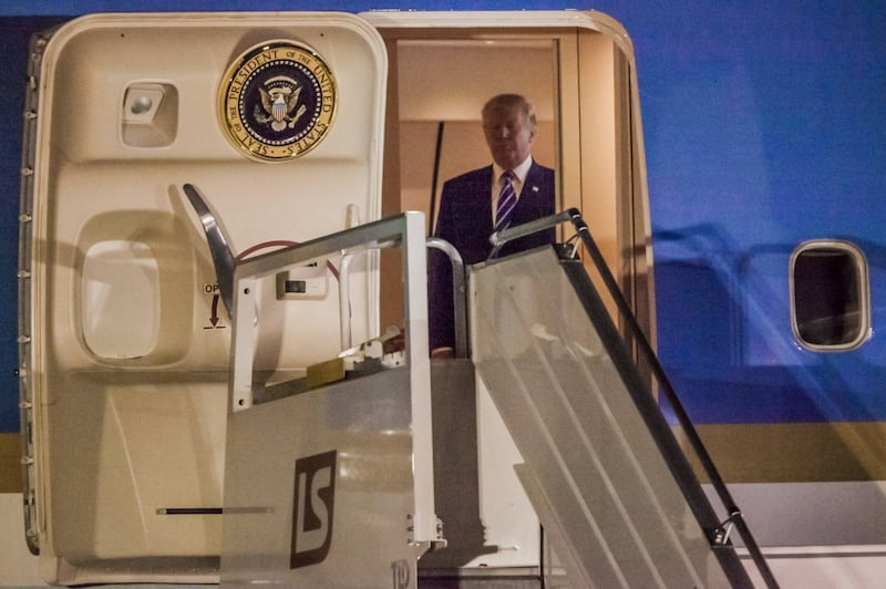 L'arrivo di Trump e Melania in Polonia 1