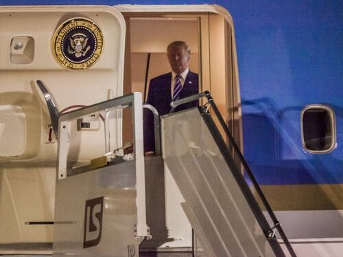 L'arrivo di Trump e Melania in Polonia
