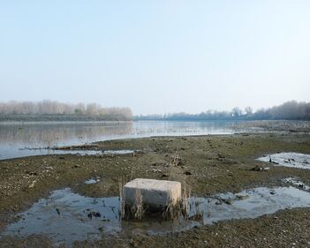 Cremona, fiume Po in secca sotto lo zero idrometrico