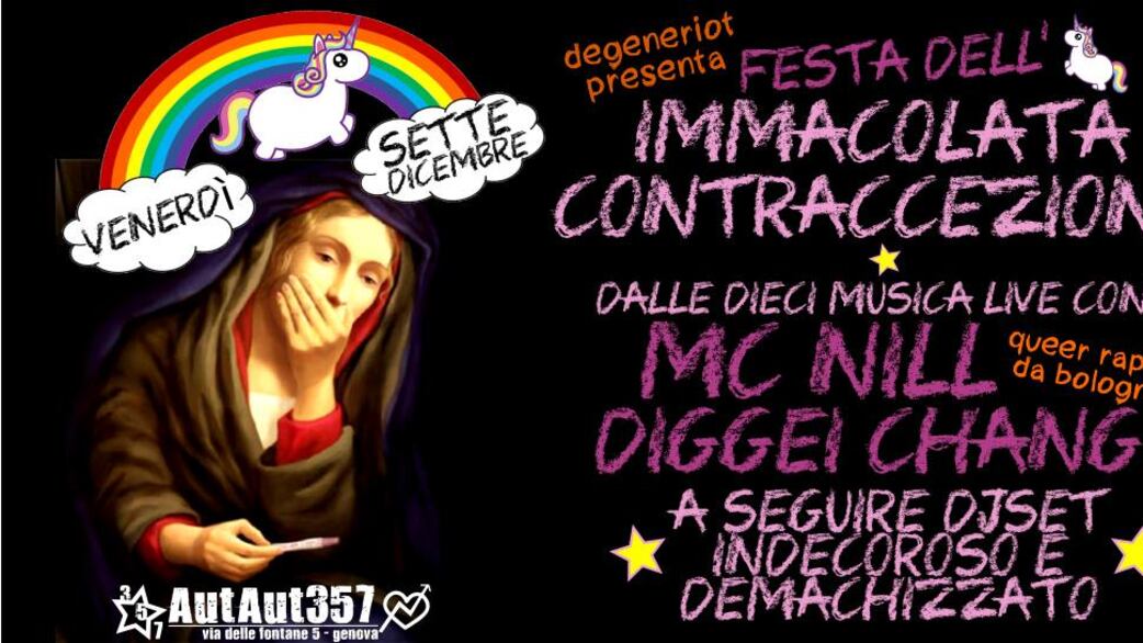 "L'immacolata contraccezione". Il party blasfemo al centro sociale