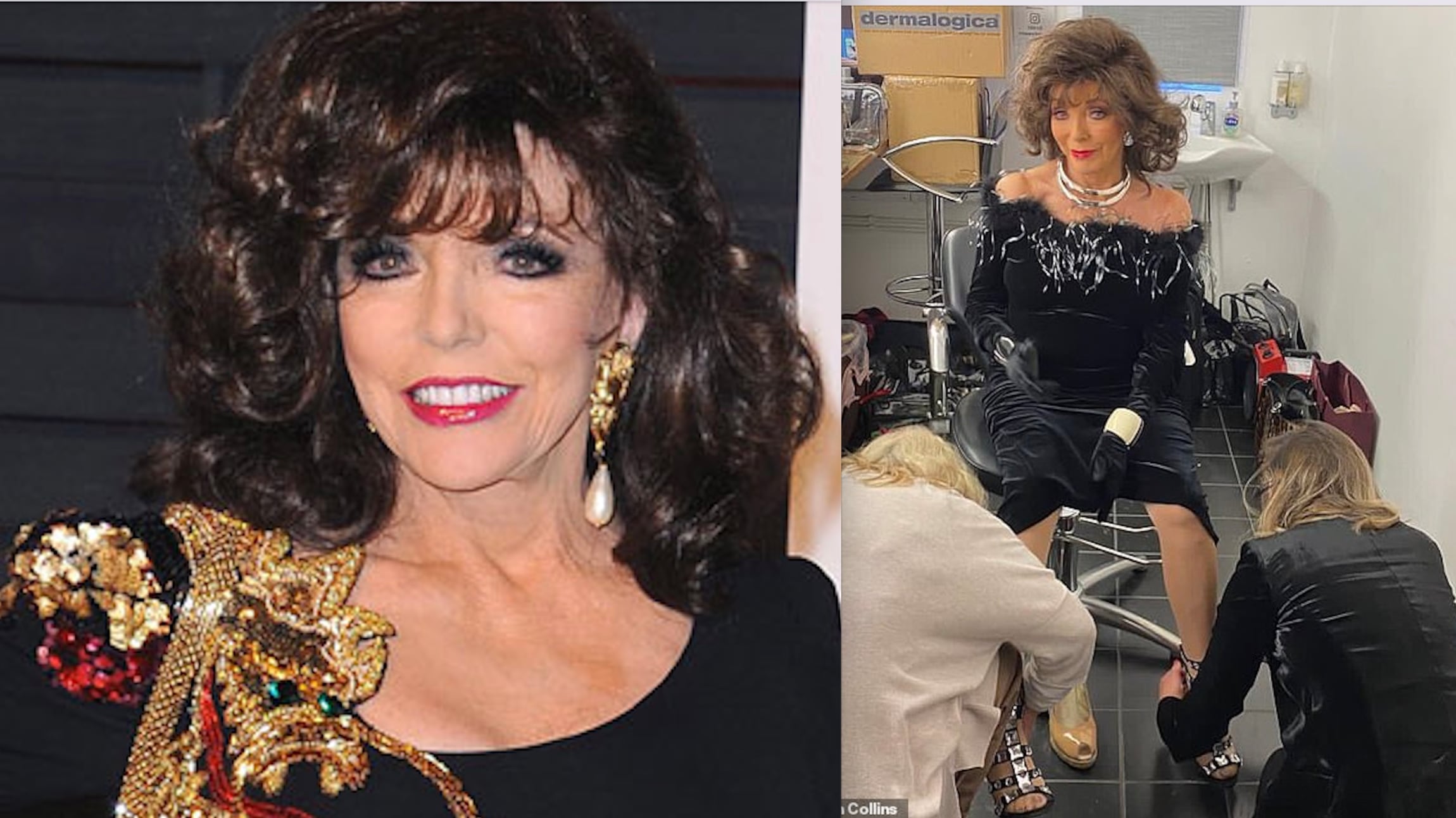 "Tacchi troppo alti a 89 anni". Joan Collins cade sullo yatch