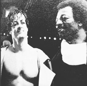 Sylvester Stallone nelle foto di scena di Rocky 4