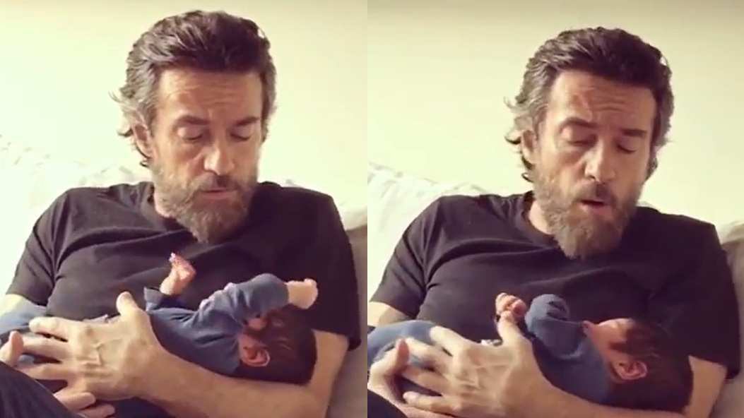 Alessio Boni canta "Imagine" al figlio neonato sui social, il toccante video