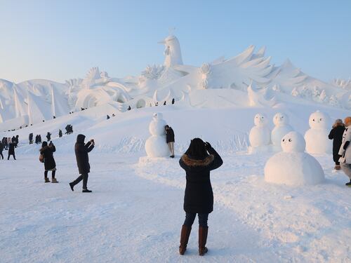Le sculture di ghiaccio e neve al Festival internazionale in Cina