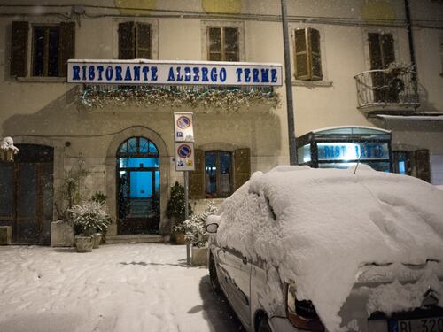 Maltempo, la neve nelle zone terremotate
