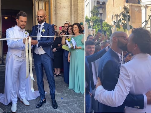 "Matrimonio" in bianco per Valerio Scanu: ecco l'abito con lo strascico