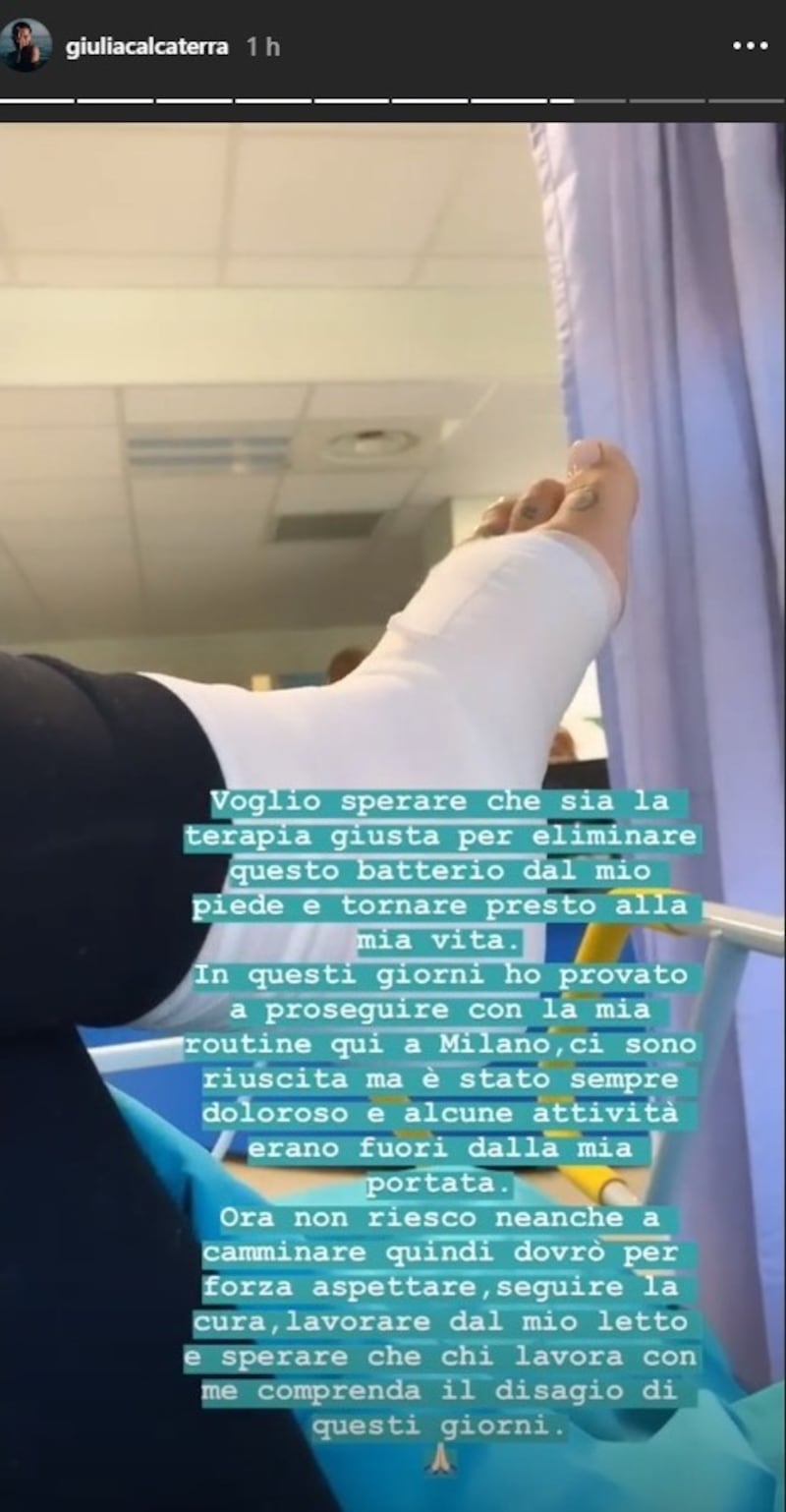 Giulia Calcaterra in ospedale