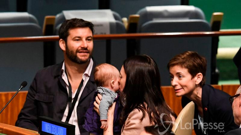 La premier neozelandese all'Onu con la "first baby"