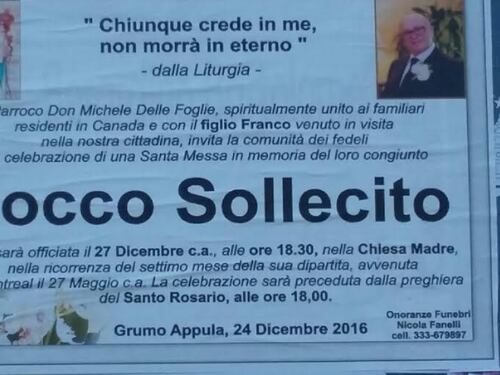 Nessuna messa per il boss Rocco Sollecito. Il caso diventa nazionale
