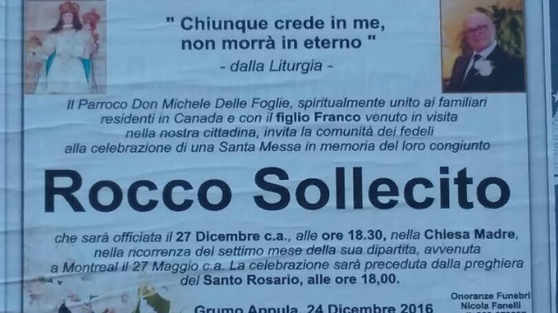Nessuna messa per il boss Rocco Sollecito. Il caso diventa nazionale