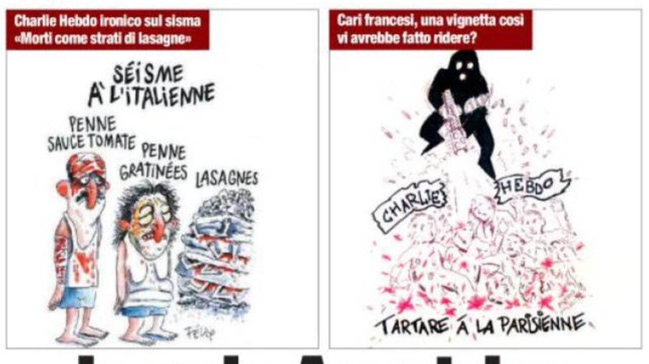 La vignetta de Il Tempo contro Charlie Hebdo: "Tartare á la parisienne"
