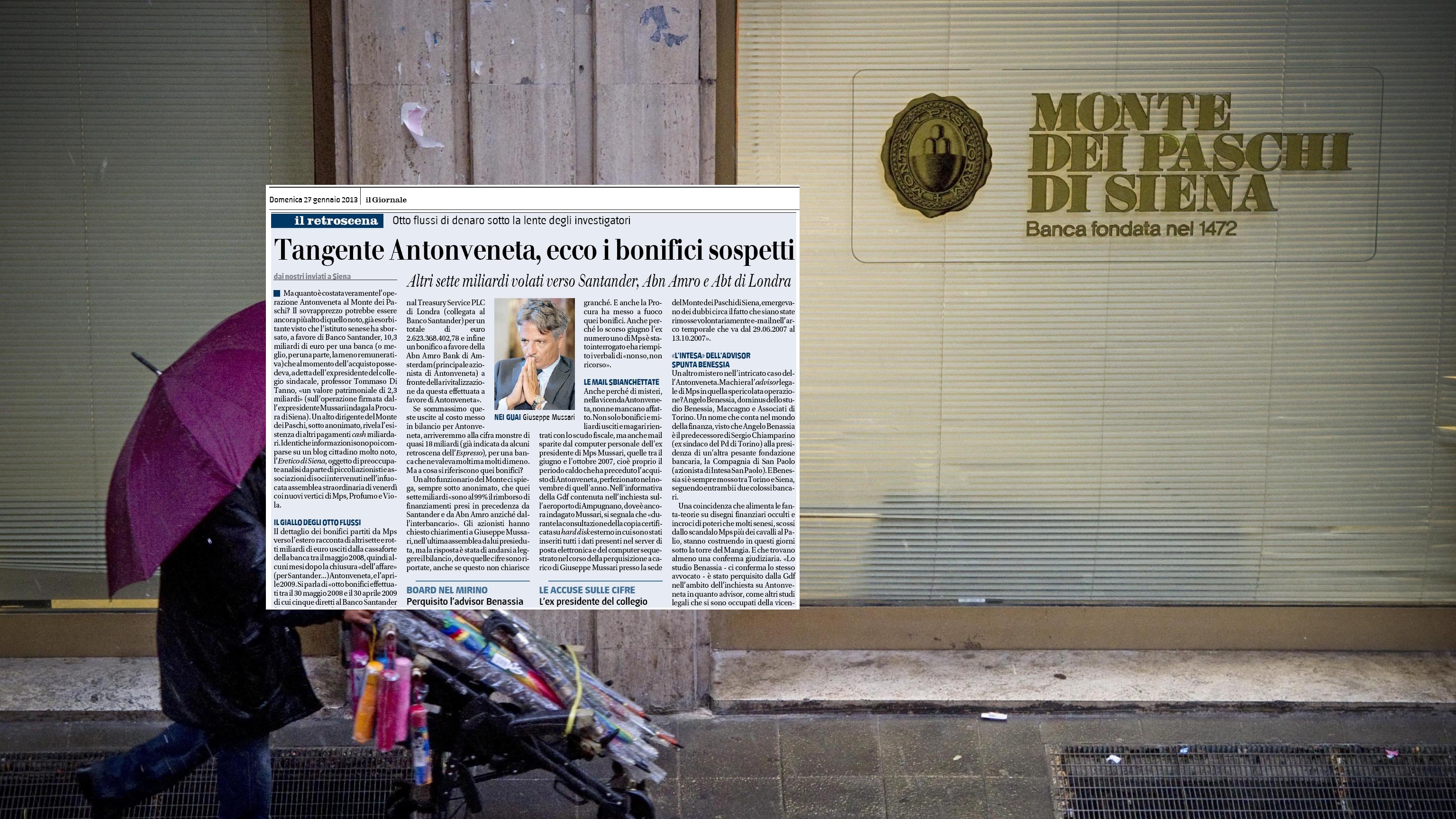 Mps, confermato lo scoop del Giornale: si indaga su otto bonifici per 17 miliardi