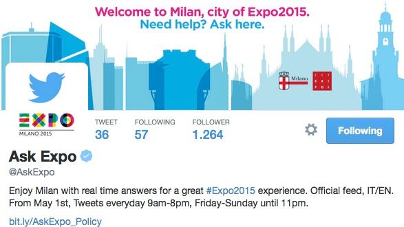 @AskExpo, con Twitter il Social info point risponde ai visitatori
