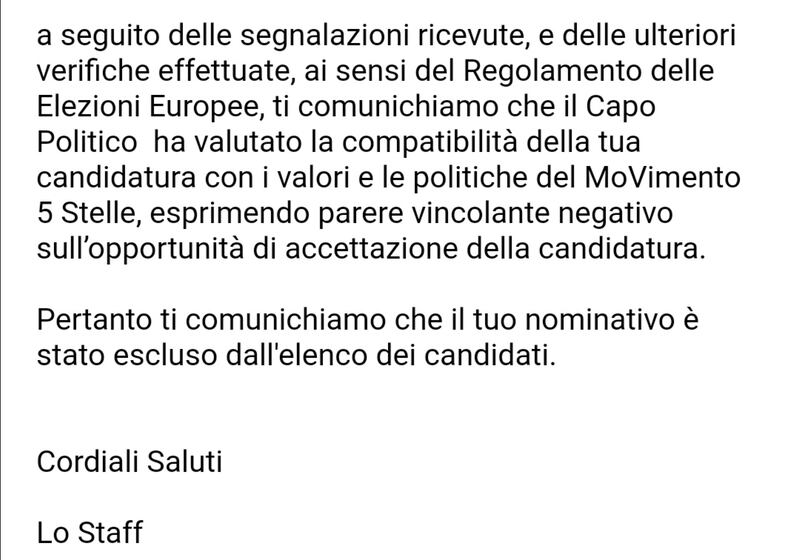 Mail Movimento 5 Stelle