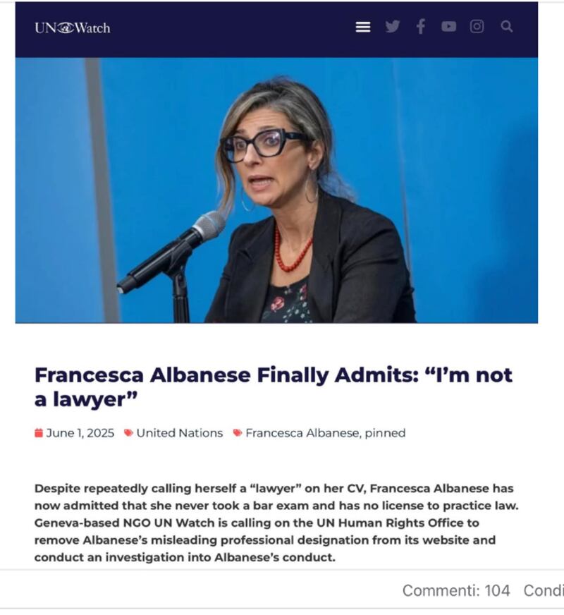 UnWatch su Francesca Albanese 