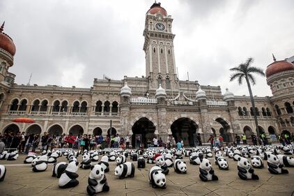 1.600 panda di carta "invadono" Kuala Lumpur 2