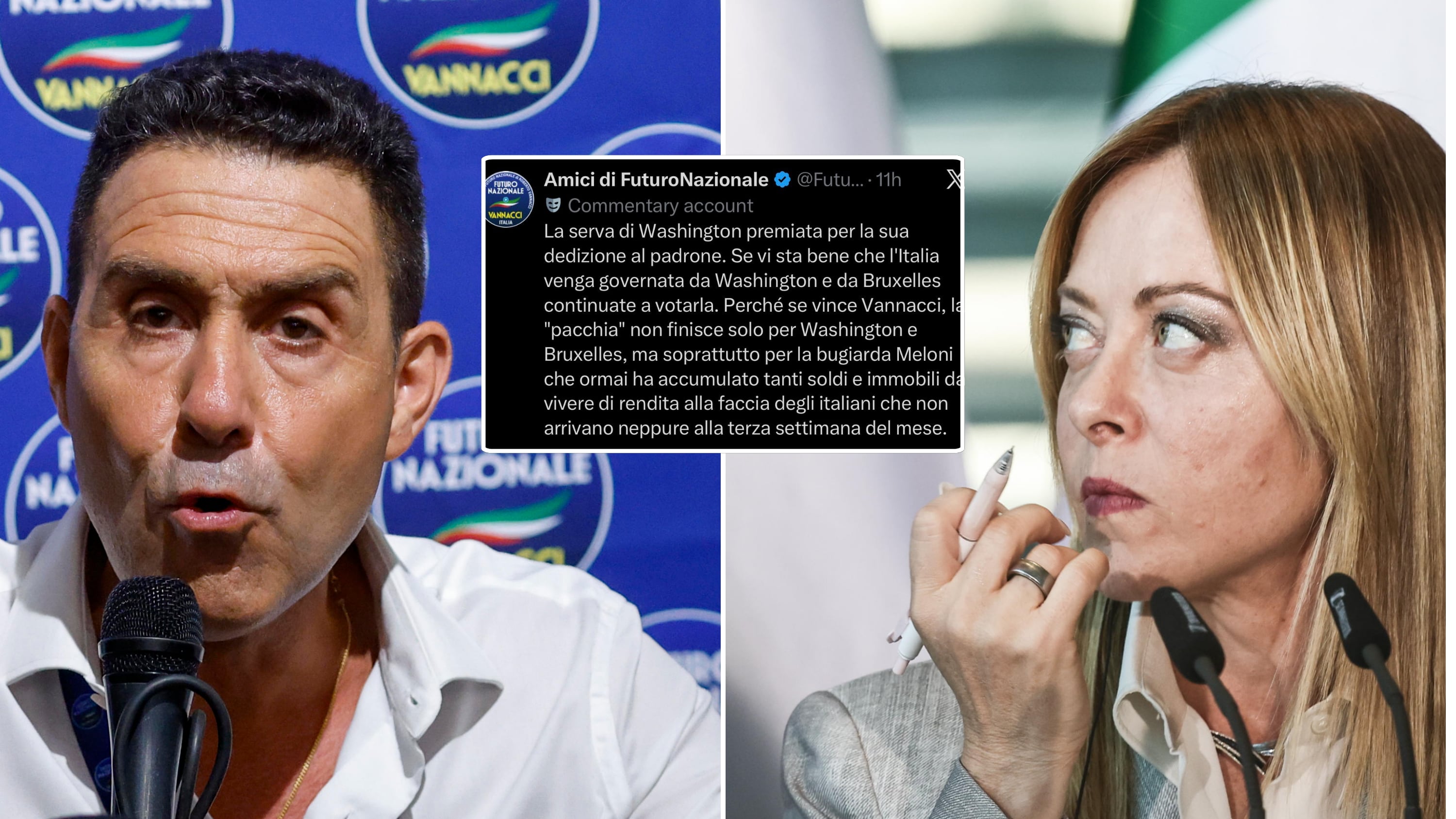 "Serva di Washington": ora i vannacciani usano gli stessi insulti di Conte e Schlein contro la Meloni
