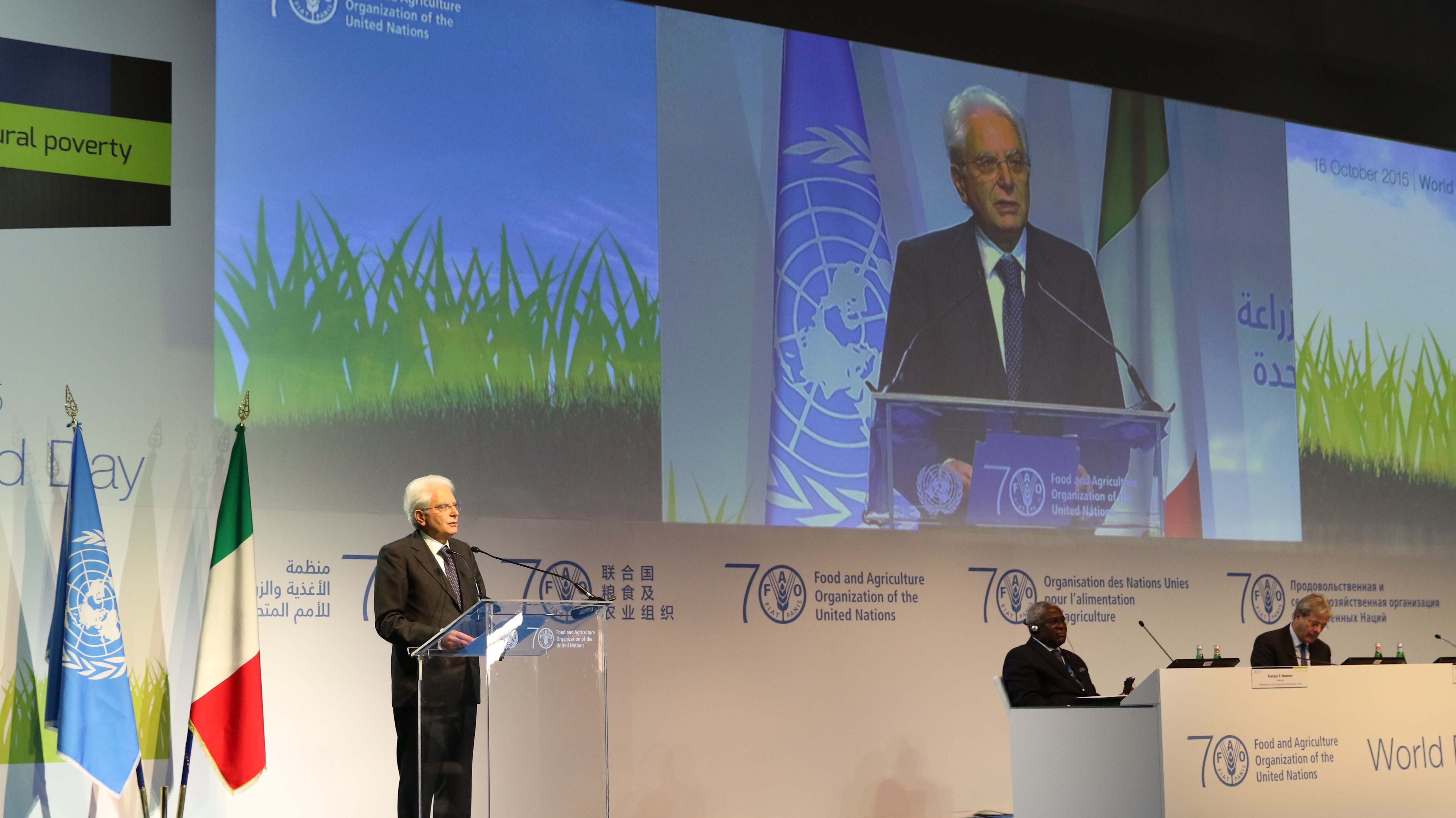 Mattarella e Ban Ki-Moon: uniti per la sfida fame zero