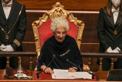 La senatrice a vita Liliana Segre pronuncia il suo discorso al Senato 4