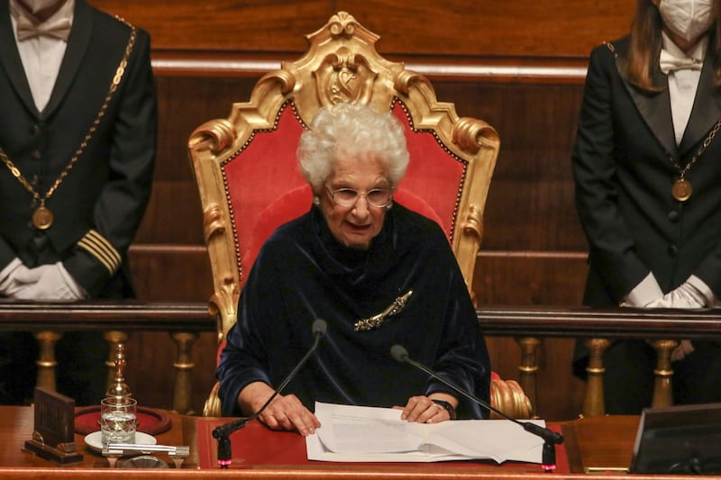 La senatrice a vita Liliana Segre pronuncia il suo discorso al Senato 4