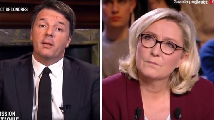"Parli di vittorie?", "No a lezioni". È scontro tv tra Renzi e Le Pen