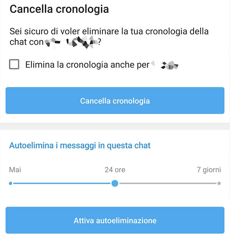 Telegram, messaggi con autoeliminazione