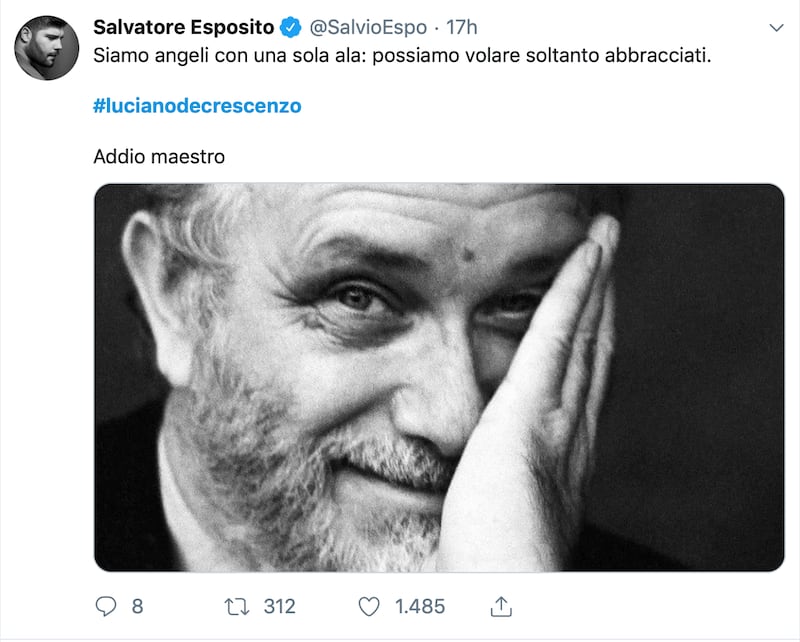Luciano De Crescenzo, la vita e il cordoglio in foto 6