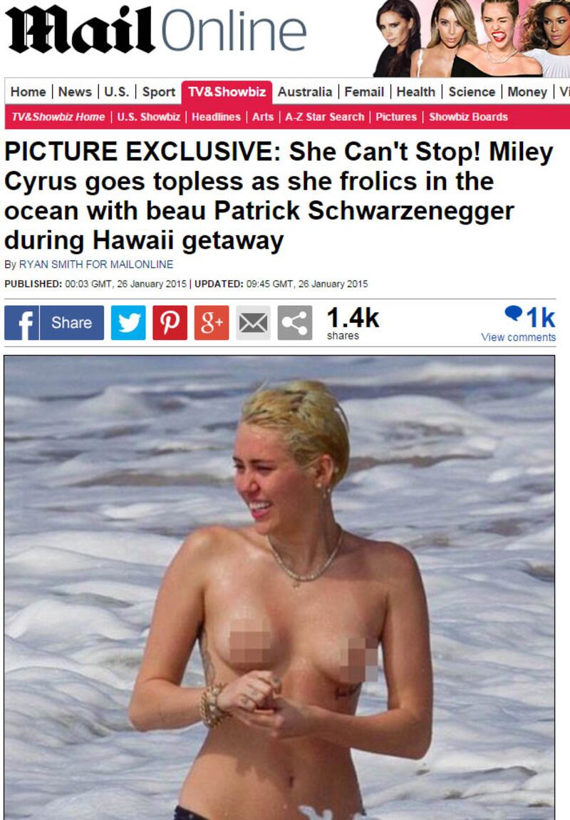 Miley Cyrus nuda sul Daily Mail 4