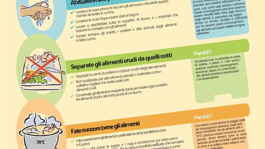 Alimenti sicuri, la Svizzera spiega le 5 regole chiave