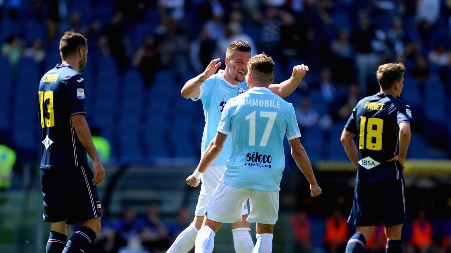 Serie A, la Lazio batte 4-0 la Samp e risponde a Roma e Inter. L'Atalanta supera in classifica il Milan