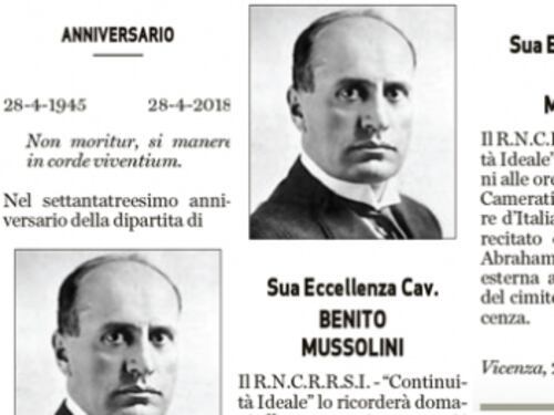 Mussolini, il direttore del Giornale di Vicenza: "I morti si rispettano"