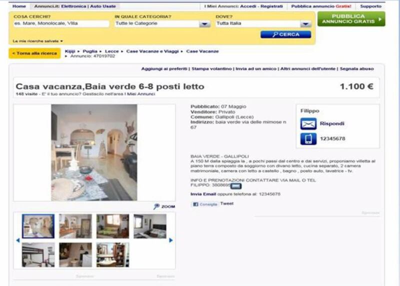 Gli annunci pubblicati online 3