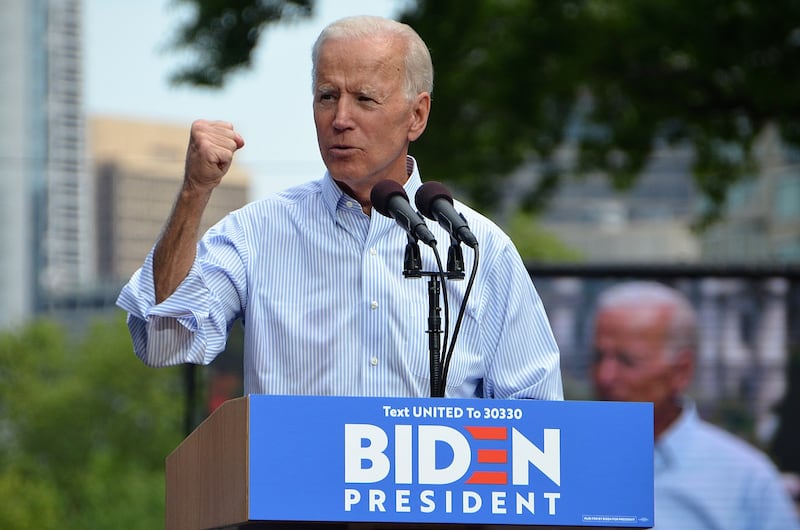 Biden a Philadelphia durante l'evento di lancio della campagna elettorale nel 2019. Foto di Michael Stokes.