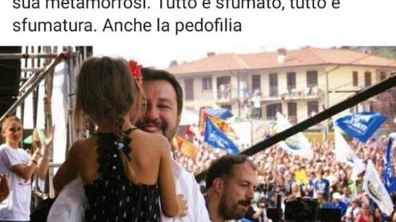 Il giornalista: "Salvini con la bimba a Pontida? Pedofilia". Poi si scusa