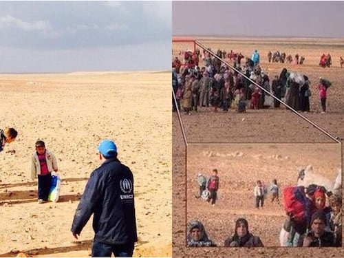 La bufala del bimbo siriano solo nel deserto al confine con la Giordania