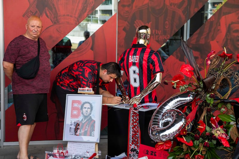 Il tributo a Franco Baresi