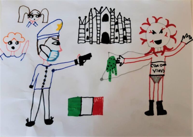 Milano, i disegni dei figli di poliziotti che combattono il coronavirus 2