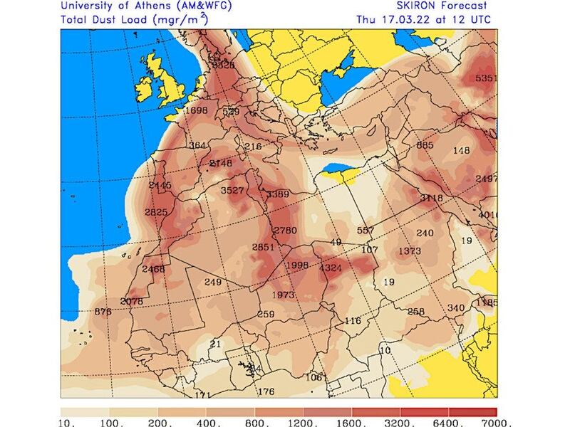 mappa pulviscolo sahariano