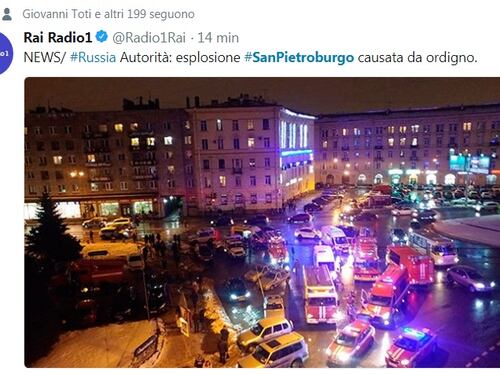 Bomba al supermercato: 10 feriti a San Pietroburgo