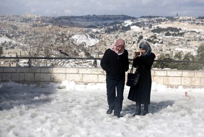 Una coltre di neve ricopre Gerusalemme 7